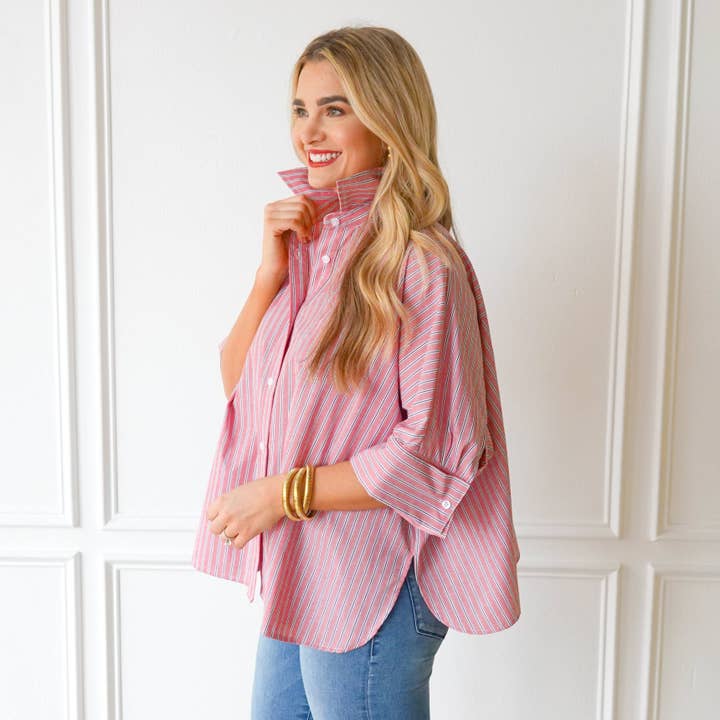 Abby Swing Top Red and Black Stripe for wholesale by Caryn Lawn