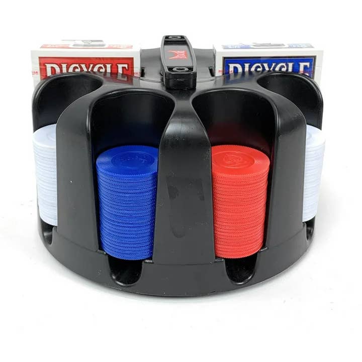 Cardshouse - Wholesale Card Game - Revolving Poker Chip Rack With Handle, 200 x Chips, 2 Decks7