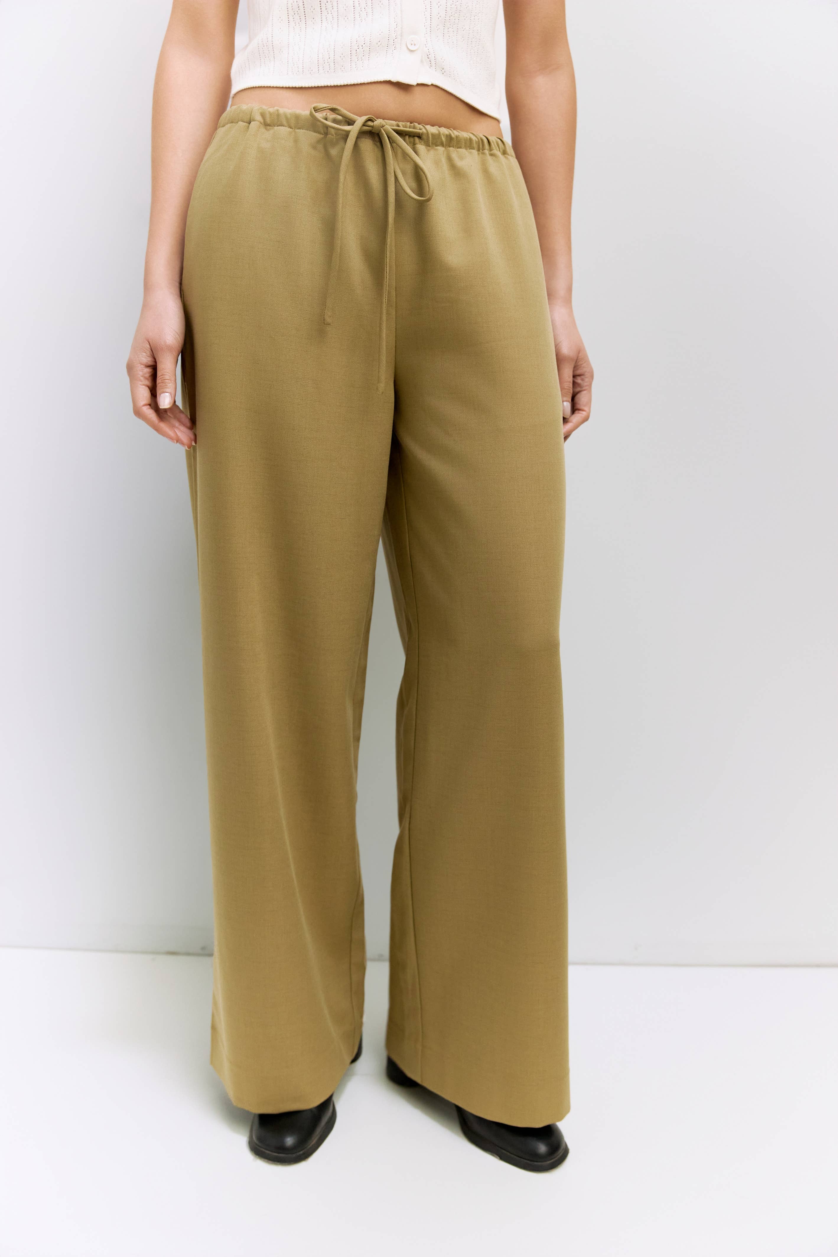 MOD REF - Wholesale Pants - Women's - The Vera Pants | Drawstring Wide Leg Pants5