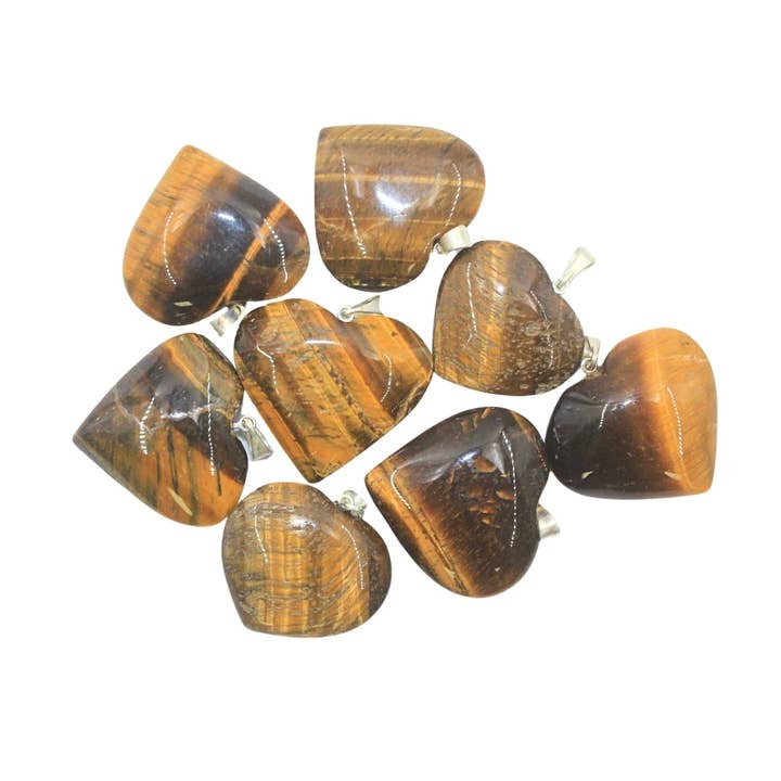 Heart Pendant - Tiger's Eye for wholesale by Earths Elements Wholesale