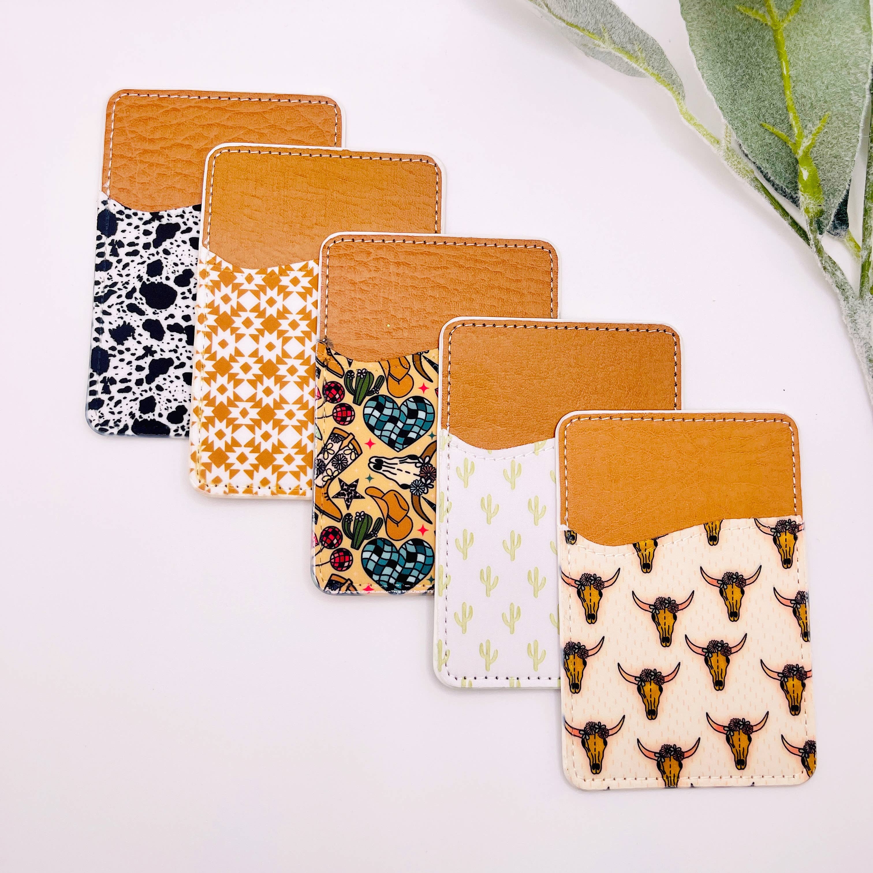 MarissaDDesigns - Wholesale Phone Wallet - Women's - Western Pattern Phone Wallet Card Holder , Cowhide Pattern2