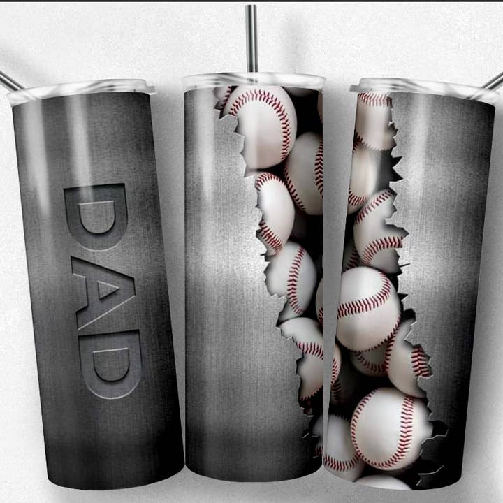 Dad Baseball Tumbler, Dad Tumbler, Father's Day Tumbler for wholesale by So Peachy Designs