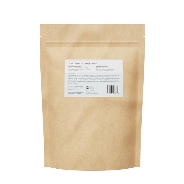 Huppy - Vendita all'ingrosso Dentifrici - Compresse di dentifricio al gusto di menta piperita senza fluoro | Confezione bulk 907 g1