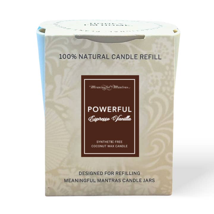 Recharge de bougie naturelle Espresso Vanille 8 oz — Collection Kaia pour la vente par Meaningful Mantras