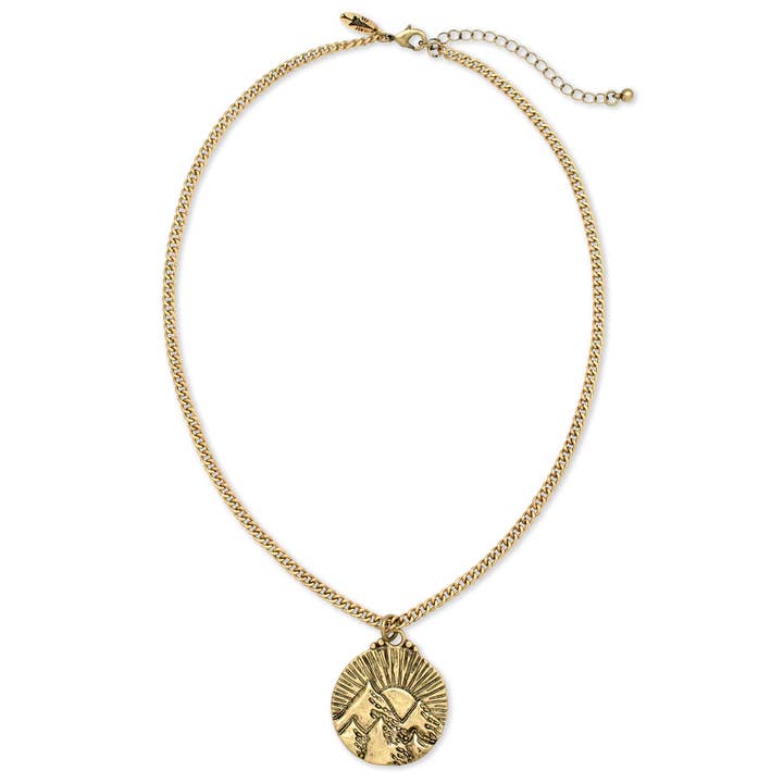 Hiouchi Jewels | Rose & Bolt Grateful Dead Jewelry – wholesale Pendant/charm necklace – Mountains of the Sun Necklace | Gold