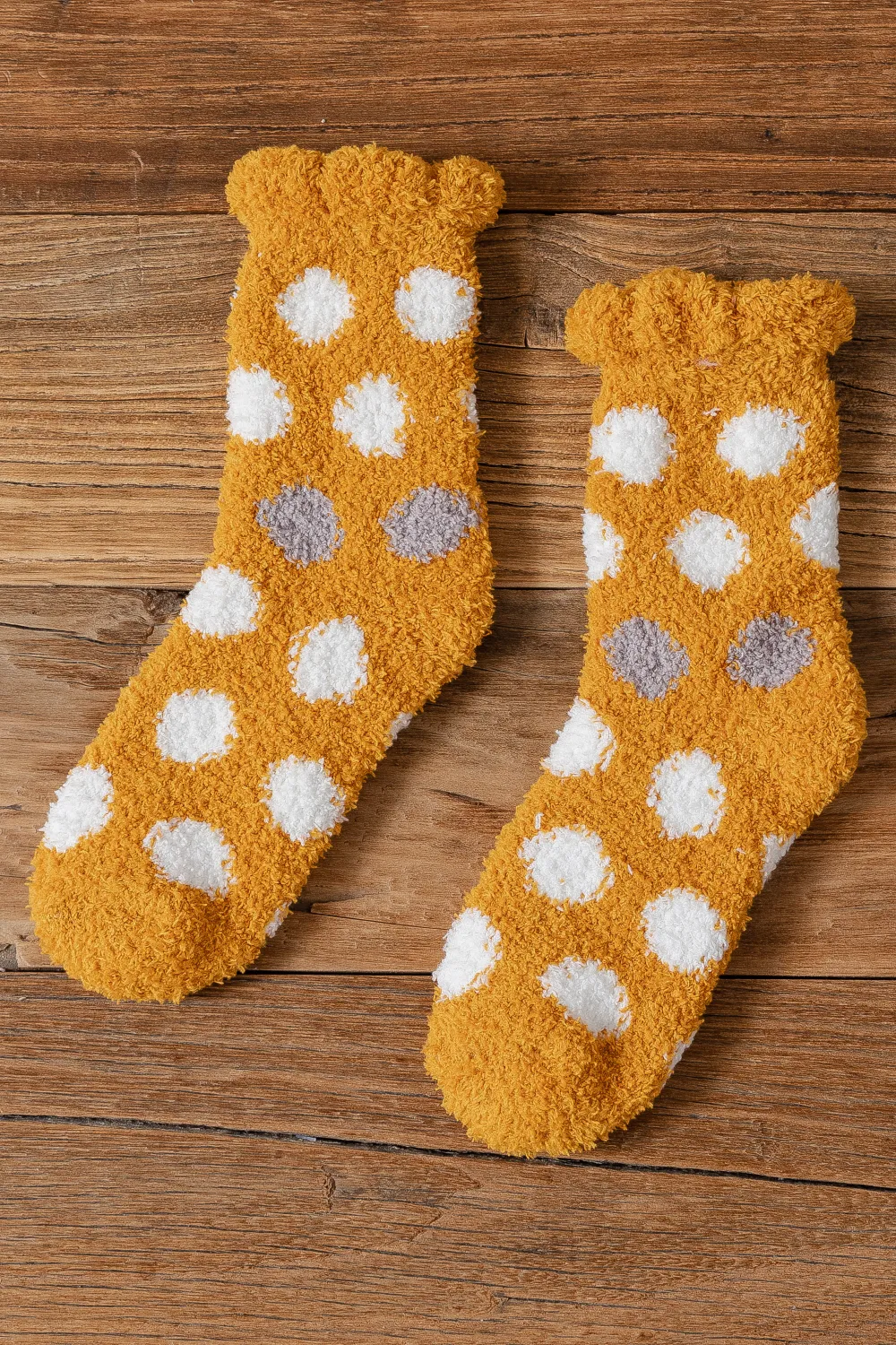 Marc JoJo - Wholesale Socks - Women's - Fuzzy House Socks with Polka Dots3