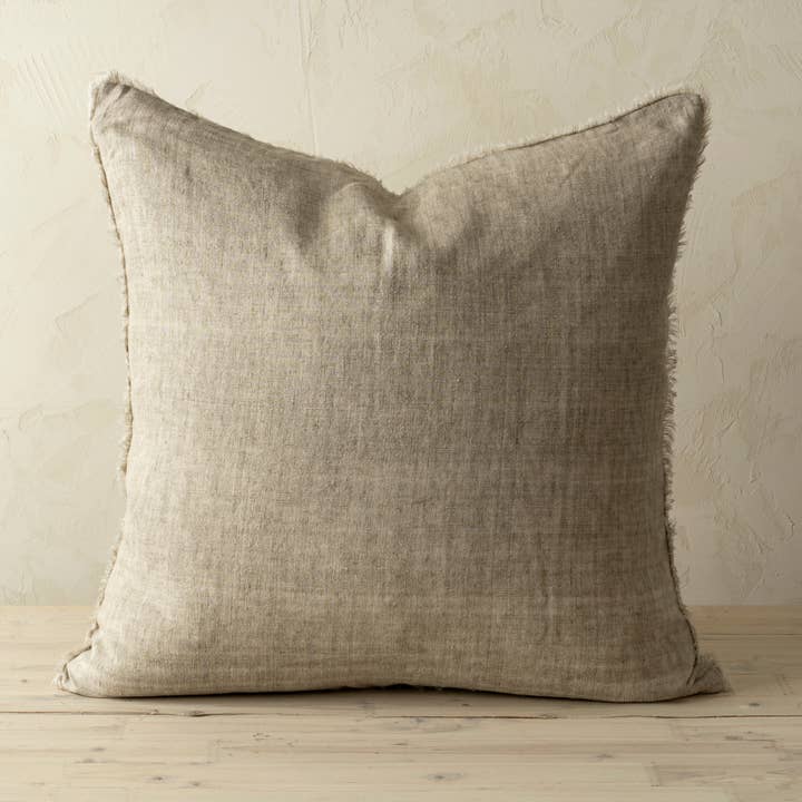 24x24 Lina Linen Pillow Almond for wholesale by INDABA HOME