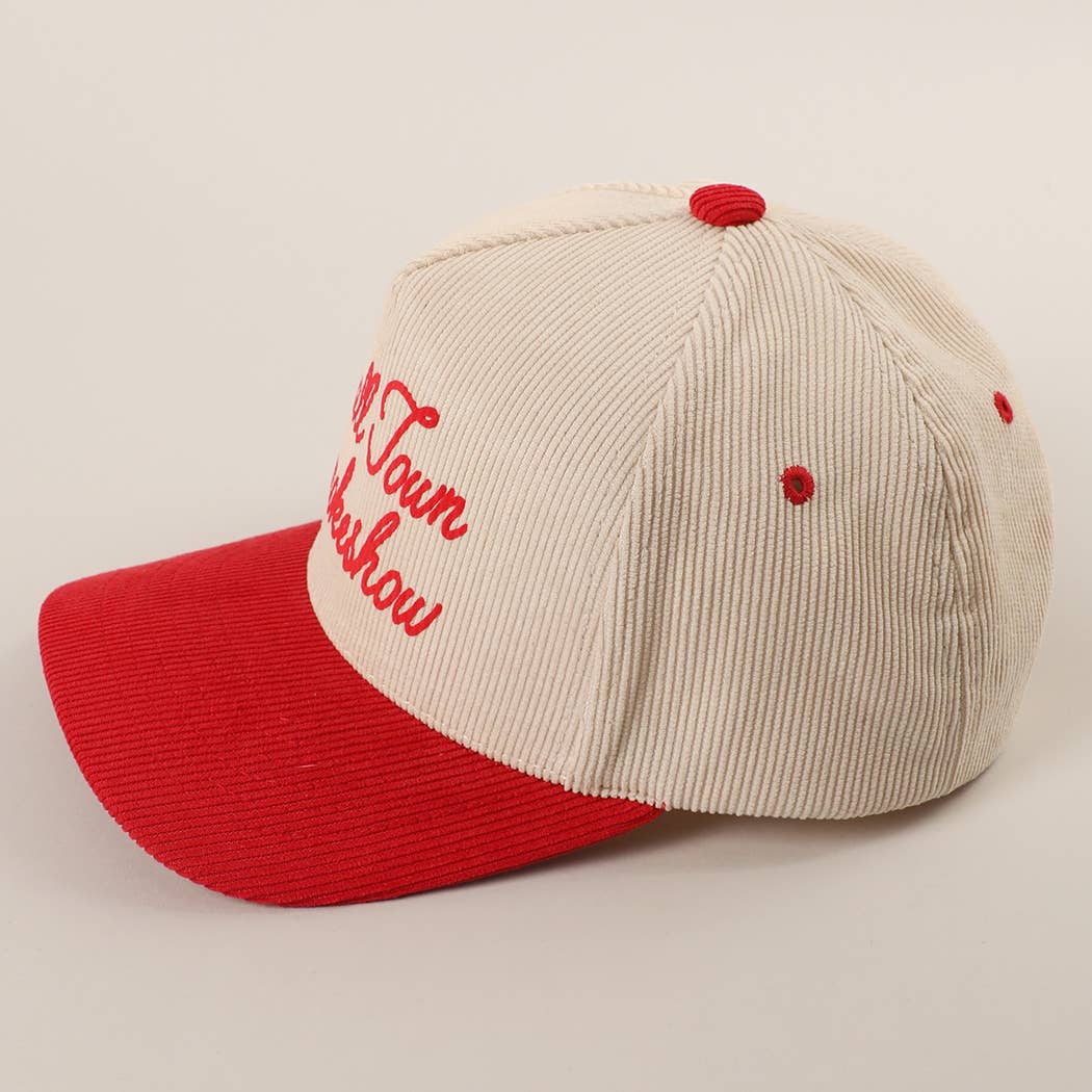 Fashion City - Wholesale Trucker Hat - Unisex - SMALL TOWN SMOKESHOW Heat Press Corduroy Trucker Hat 13