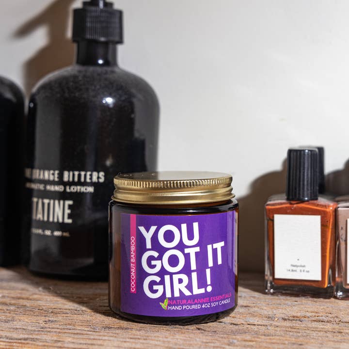 NaturalAnnie Essentials - Wholesale Jar/filled candle - You Got It Girl! Soothing soy Candle - 4oz2