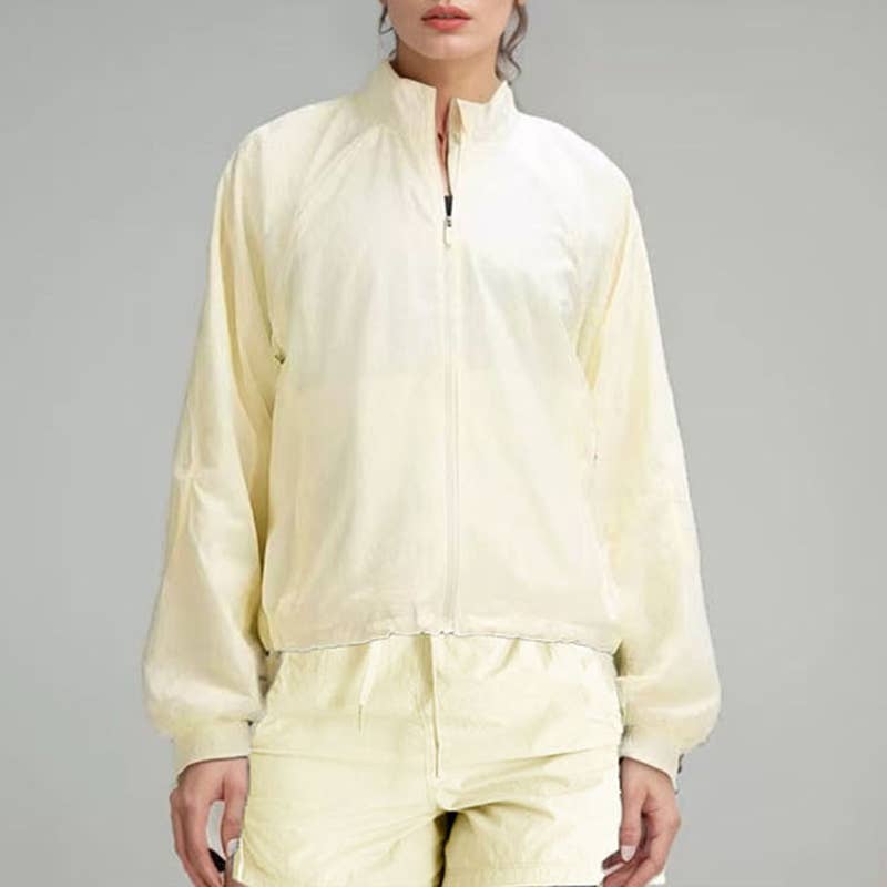 WONDERXFANS - Wholesale Activewear Set - Women's - Contrasted color Full zipper jacket + shorts 2-Piece Set2