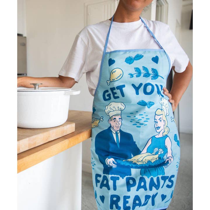 Blue Get Your Fat Pants Ready Oven Mitt Apron Hilarious for wholesale on Faire5