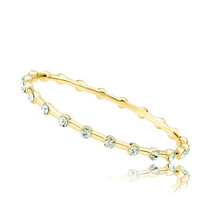 Green Stones Station Bangle for wholesale by Little Miss Twin Stars