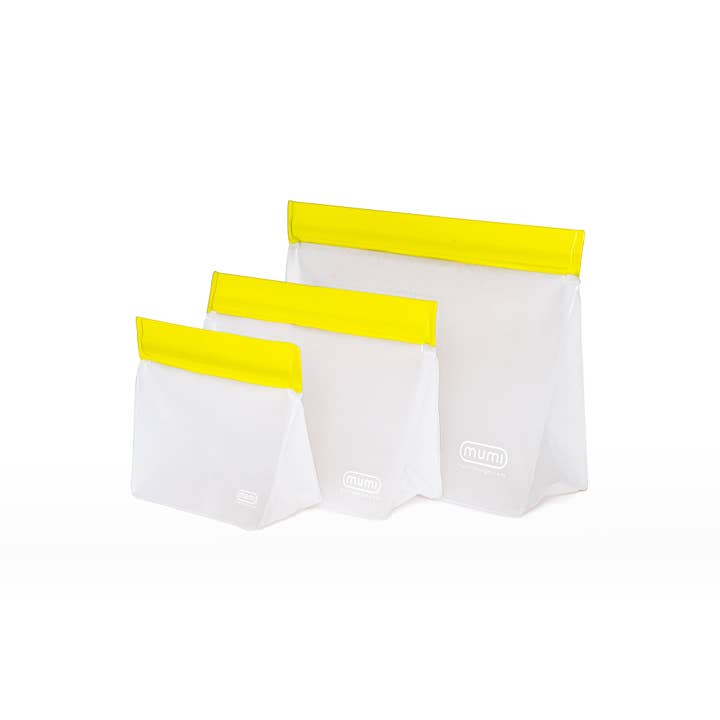 Reusable Zip Up Bag - Yellow for wholesale by mumi
