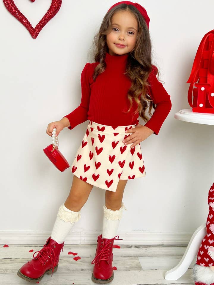 Rouge Ensemble de jupe-short Forever Love en vente sur Faire3