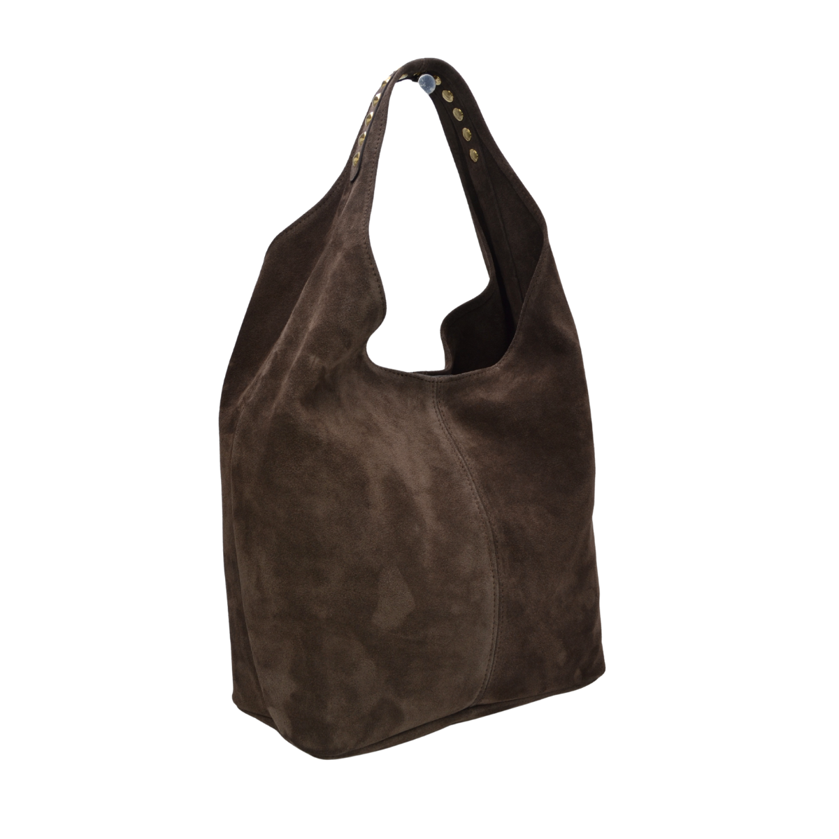 Claudia Firenze - Wholesale Shoulder Bag - Women's - Ines - Studs Suede Chestnut1