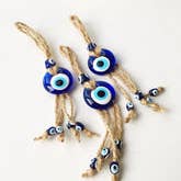 Evileyefavor β wholesale Decorative tassel/wall drop β Blue Evil Eye Wall Hanging - Small3