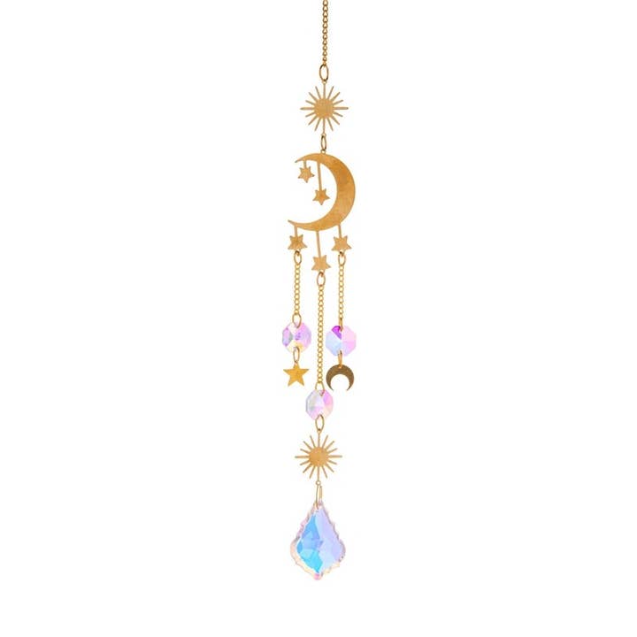 Plush Looks - Wholesale Wind Chime - Crystal Sun And Star Shaped Wind Chime Pendant4