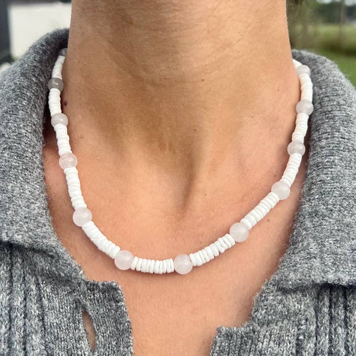 HALT - Wholesale Beaded/Pearl Necklace - Holokai Necklace | Boho Surfer Beach Jewelry | Puka Shells0