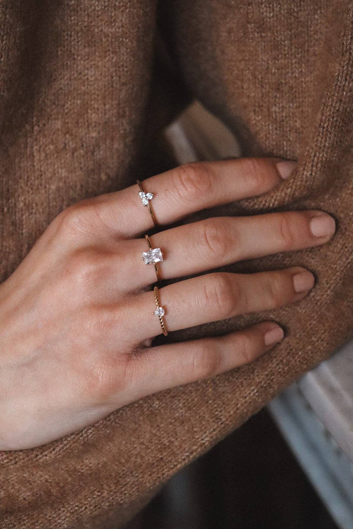 Waekura – wholesale Solitairering – Muguet-ring i vitt, justerbar1