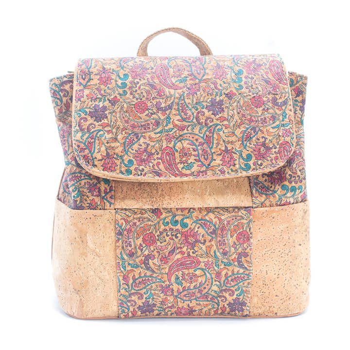 Meninas Bonitas Cork - Wholesale Backpack - Women's - Natural Cork and summer Pattern Women's Backpack BAGF-024