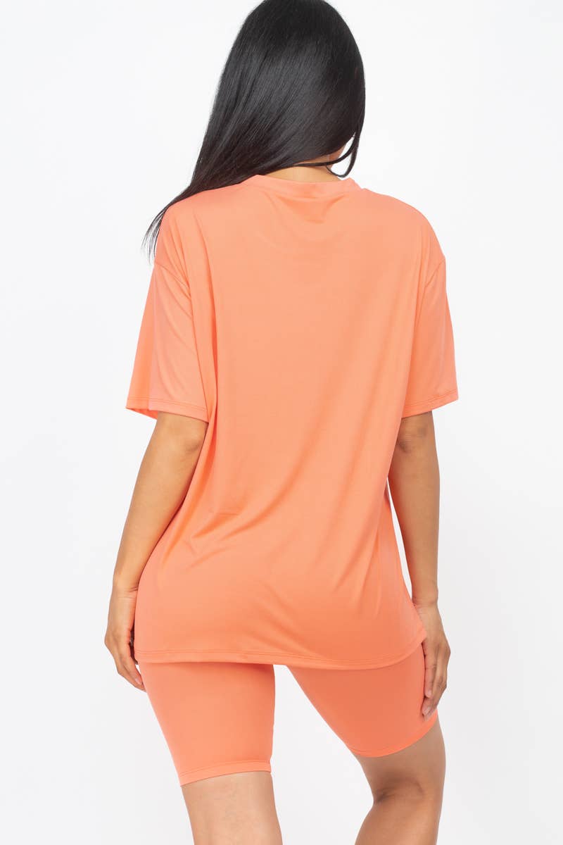 CAPELLA APPAREL - Wholesale Activewear Set - Women's - Loose Fit Top & Bike Shorts Set23