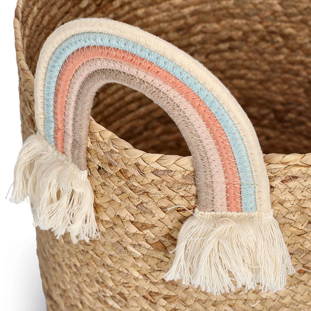 nature Storage basket "Rainbow", seagrass/cotton for wholesale on Faire6