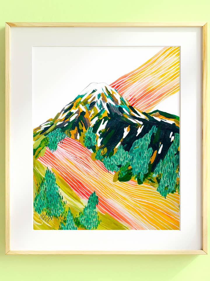 Mount Hood Art Print for wholesale by Juliann Choe