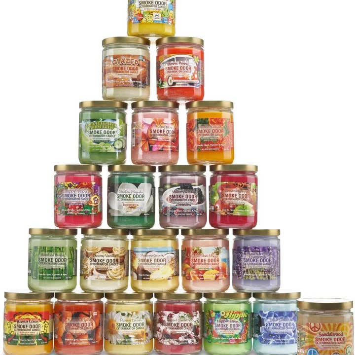 Shop The King - Wholesale Jar/Filled Candle - Smoke Odor Exterminator Candles Ultimate Smoke Elimination Case of 12 (Mystery Variety Pack)