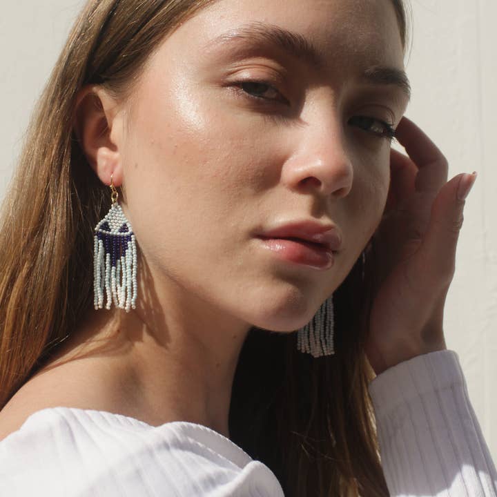 Rover & Kin - Wholesale Tassel Earrings - Beaded Fringe Earrings - Seascape1