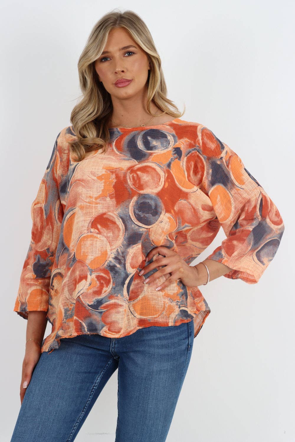 Miss Bold – wholesale Blouse – Women’s – Italian Circle Print Cotton Top34