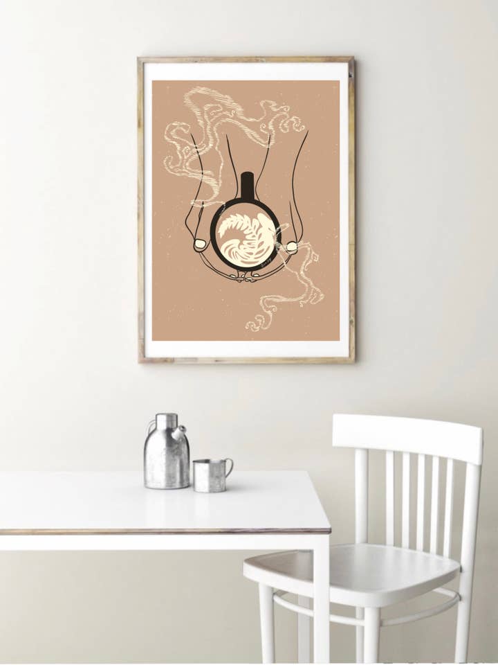 Stampa giclée Hygge latte per la vendita all'ingrosso da parte di Sheena lange Illustrations