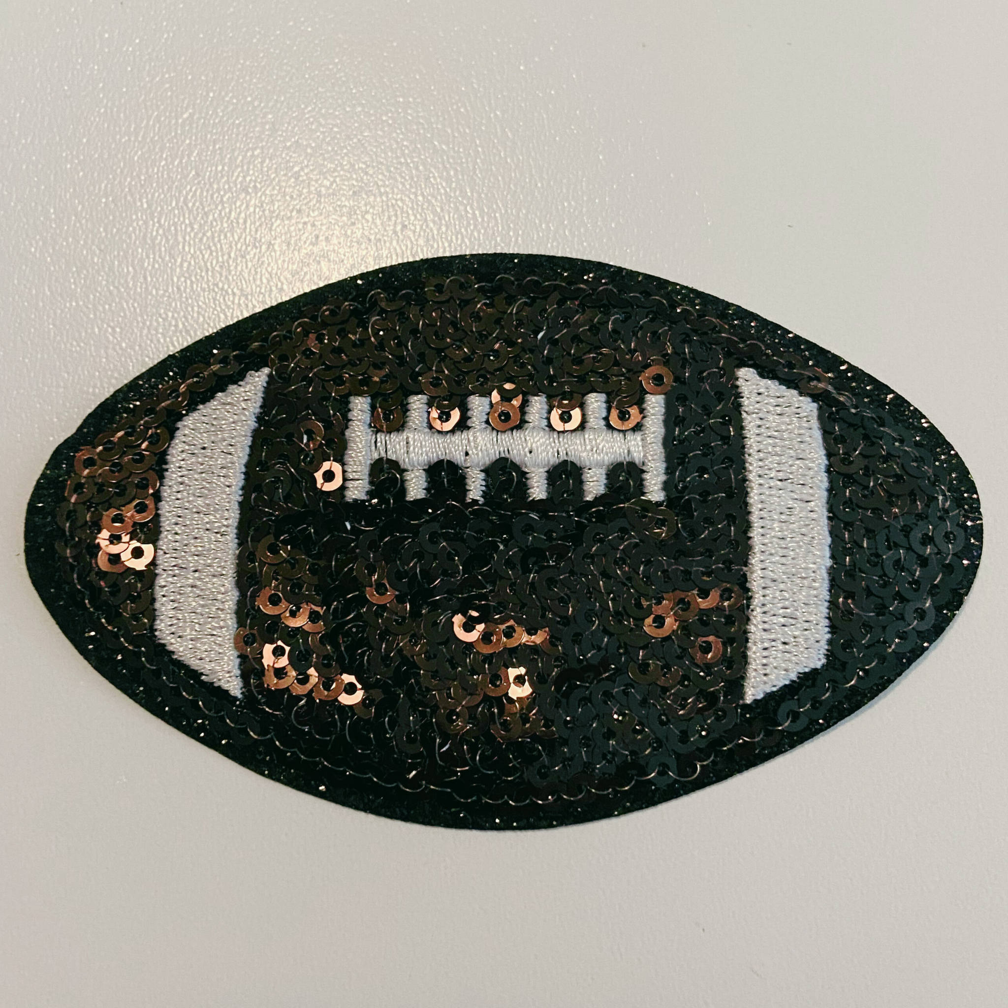 TEELUX - Wholesale Patch - 4" sequin FOOTBALL  -  Embroidered Hat Patch2