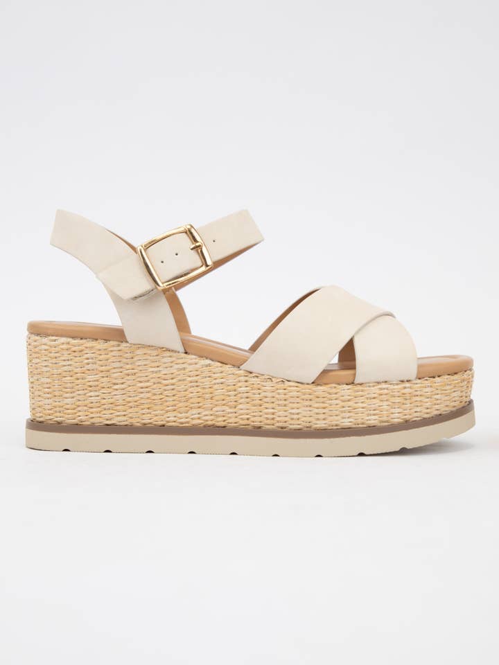 CCOCCI - Wholesale Wedges - Women's - CLEVER CRISSCROSS BAND WEDGE SANDAL