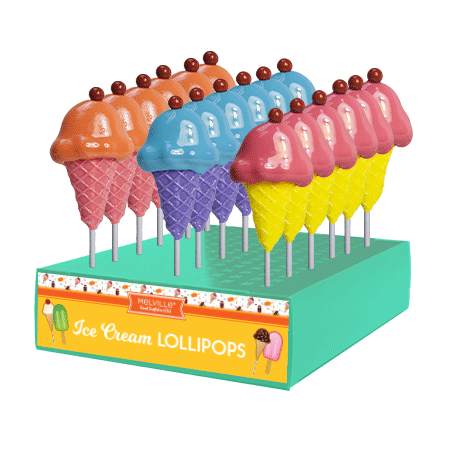 Melville Candy Company - Wholesale Lollipop - Ice Cream with Cherry Lollipops - Assorted1