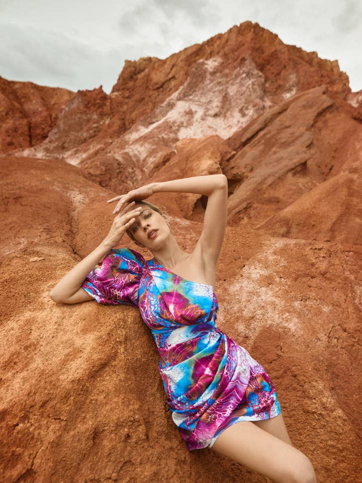 Vibration Asymmetric Mini Dress for wholesale by FUGA