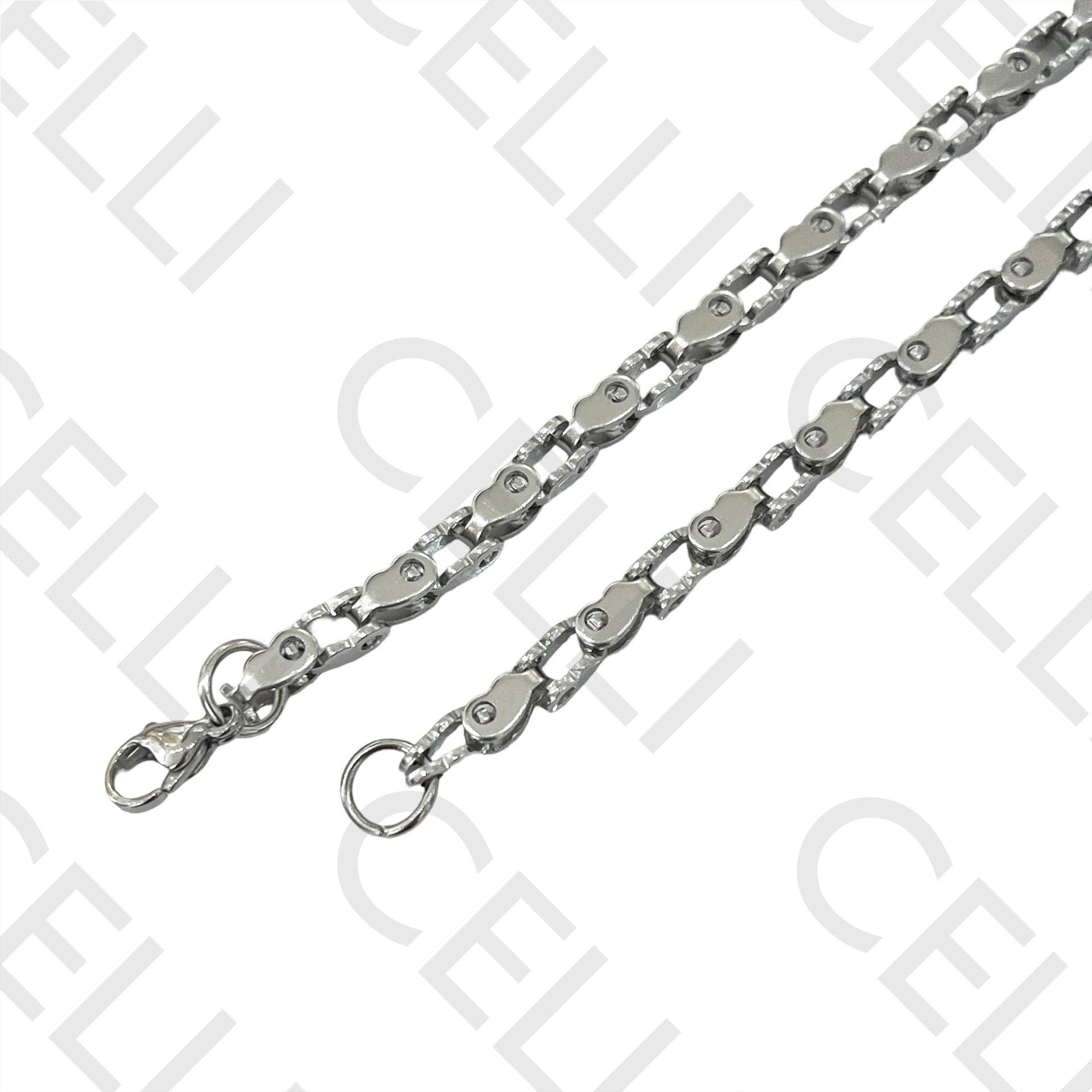 Celli Biju - Wholesale Jewelry Set - Simple Steel Necklace / Bracelet - bicycle chain3