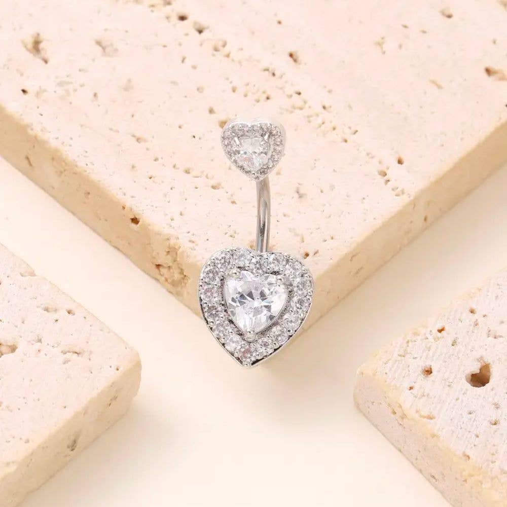 Ashlen - Vendita all'ingrosso Piercing ad anello per ombelico - ANELLO OMBELICO A FORMA DI CUORE0