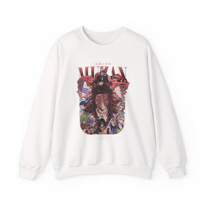 Sudadera con collage de personajes de Demon Slayer | Sudadera gráfica de anime de cuello redondo para venta al por mayor de Le Paperie Co