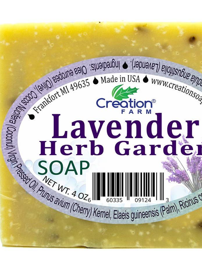 Creation Farm Lavender Herb Garden Soap Two 4 Oz Bars Pack Natural Cold Process Scented for wholesale by Creation Farm Inc