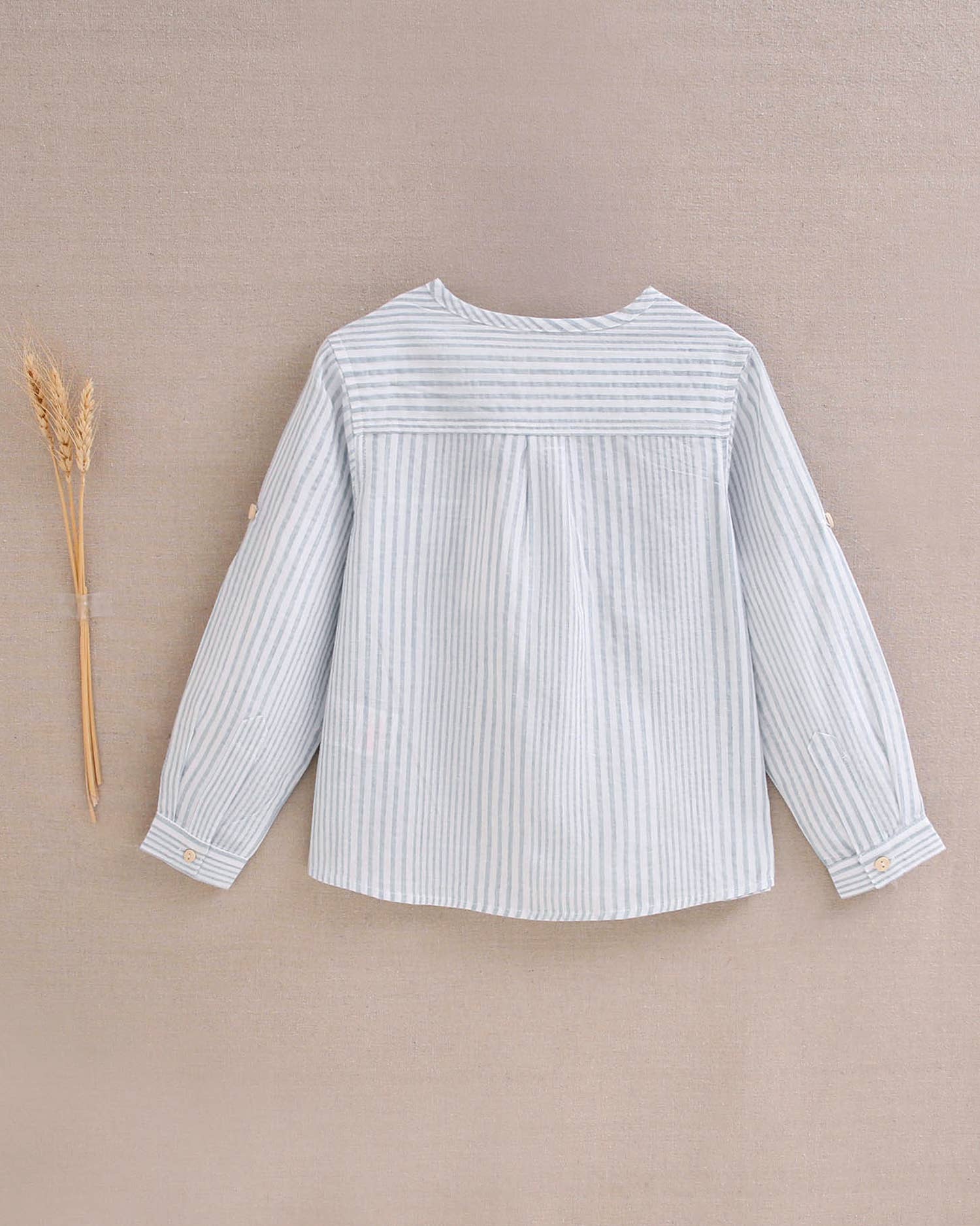 Dadati - Wholesale Button Down Shirt - Kids - Blue and white striped boy's shirt1