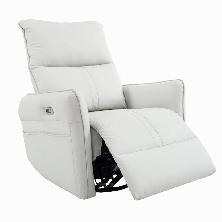HOMYCASA DESIGN INC - Wholesale Chair - 270° Power Swivel Rocker Recliner, PU Leather Glider, Gray13