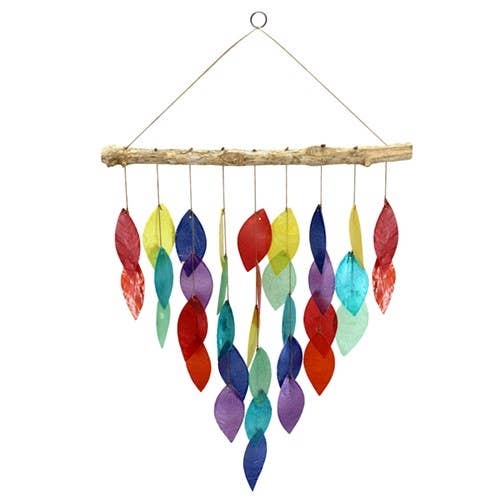 Rainbow Cascade Capiz Chime - PTS114 for wholesale by World Buyers