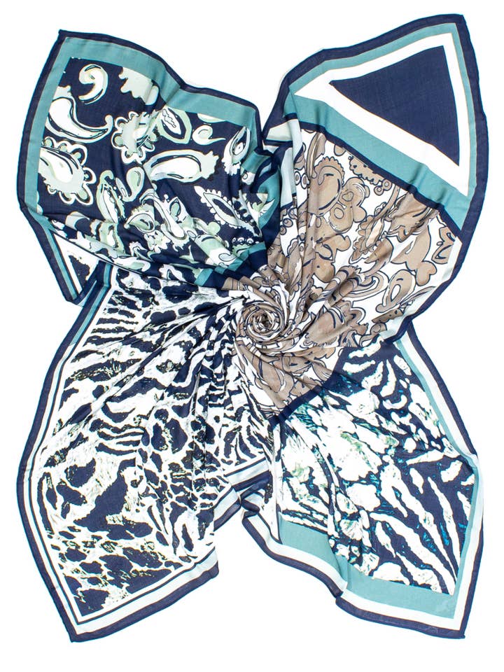 IMPRESSÃO EM CAXEMIRA DIGITAL MAXISQUARE, 100% MODAL, 140X140 CM por atacado de Ayfee