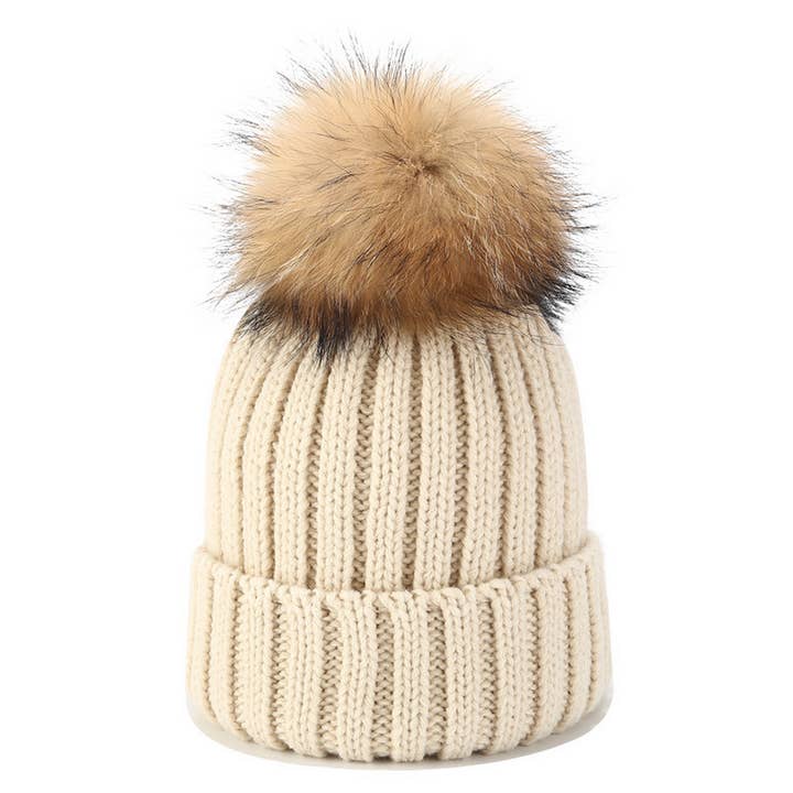 ACCITY - Wholesale Beanie - Women's - OUTDOOR WARM WOOL BALL KNITTED HAT_CWAH157711