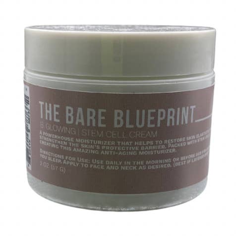B. Crème éclatante à base de cellules souches pour la vente par The Bare Blueprint