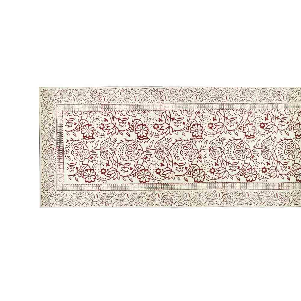 SERRV International - Wholesale Table Runner - Cranberry Vine Block Print Table Runner0