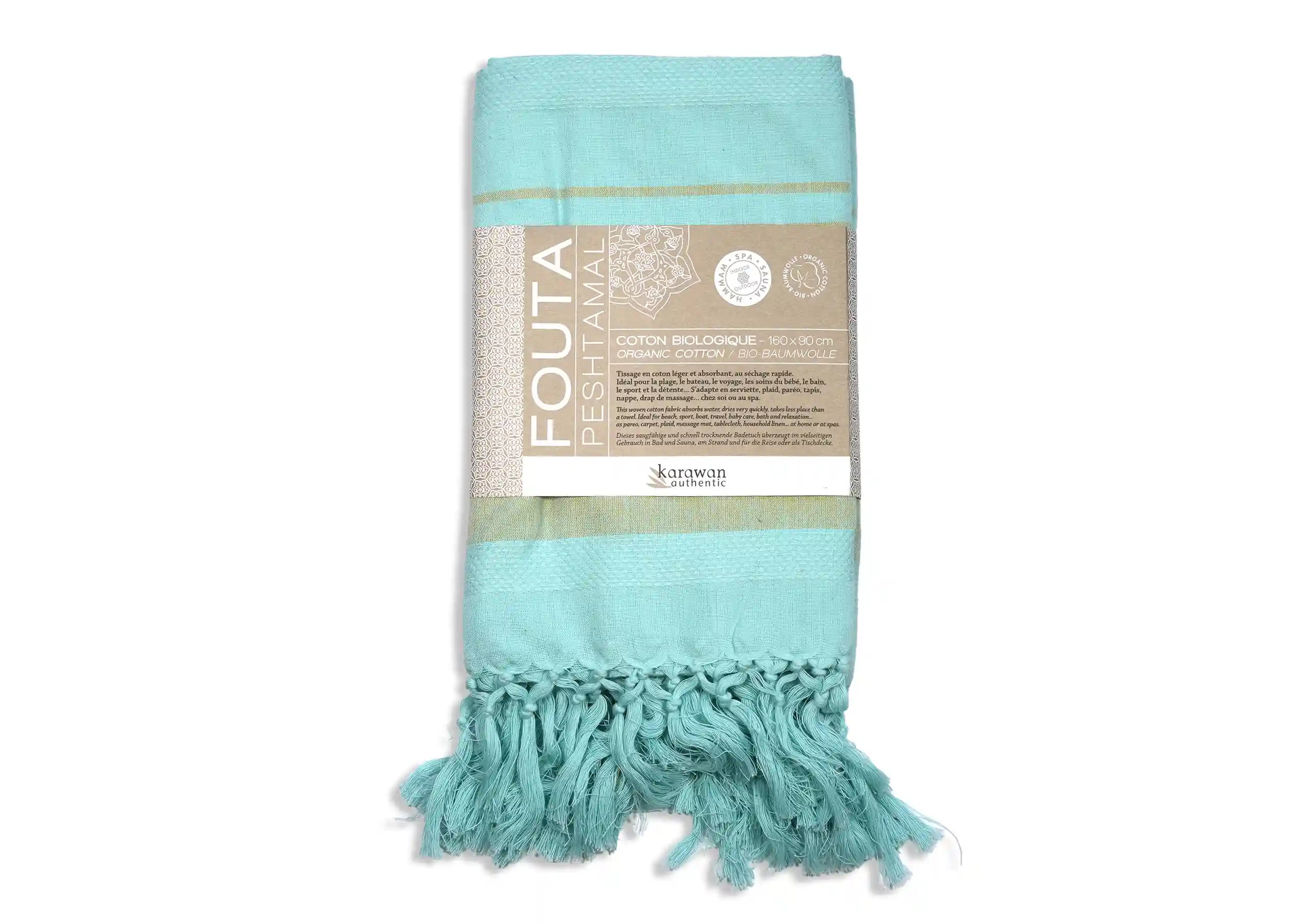 Karawan Authentic - Wholesale Beach Towel - GOTS ORGANIC COTTON HAMMAM TOWEL - GARDEN - TURKUAZ color5