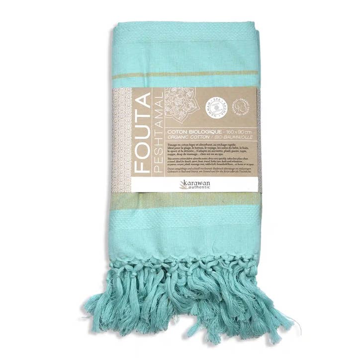 Karawan Authentic - Wholesale Beach Towel - GOTS ORGANIC COTTON HAMMAM TOWEL - GARDEN - TURKUAZ color5