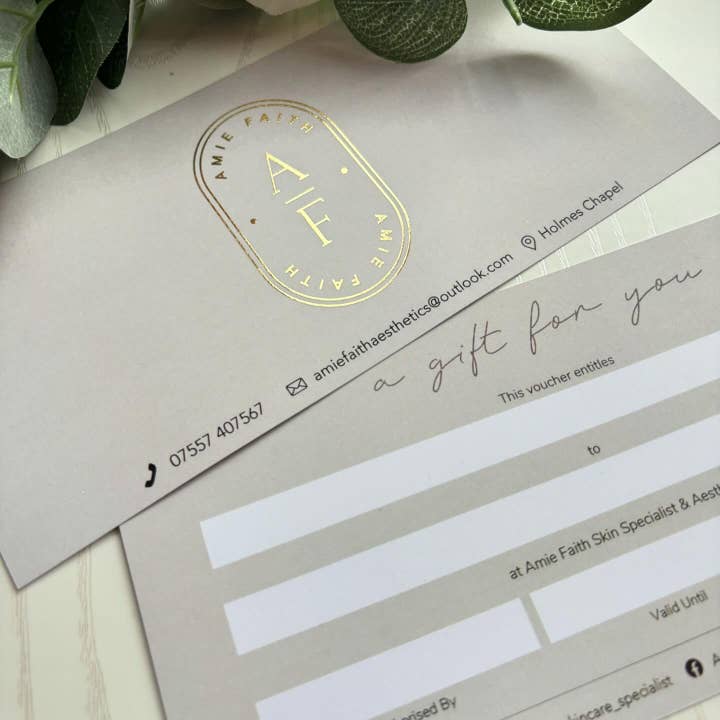 SR Creative Studio - Wholesale Gift Tag - Luxury Metallic Gold Foil Gift Voucher Printing