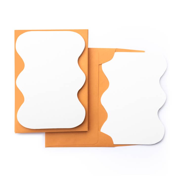 Note di Forma - Ondulate - Set di 8 Biglietti Sagomati per la vendita all'ingrosso da parte di Worthwhile Paper